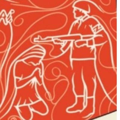 Схилена на коліна жінка перед солдатом