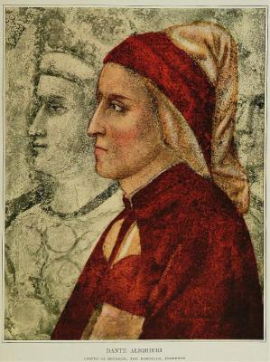 Данте Аліґ`єрі — збільшення із фрески «Рай» (Палац Барджелло, Флоренція)