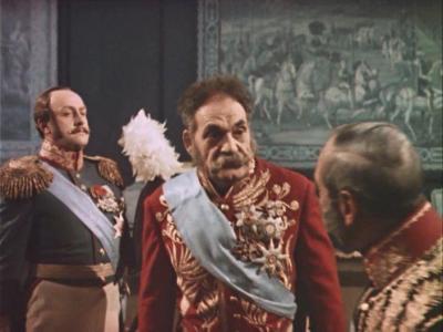 Фільмі В. Денисенка «Сон» (1964) Петра Вескляров в центрі, в ролі придворного Фото: КВІДО. Київ від минулого до майбутнього