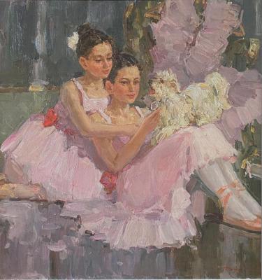 Володимир Труш. Балерини з собачкою, 1981. Полотно, олія