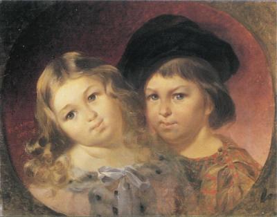 Портрет Варі і Василька Рєпніних. 1844 р.